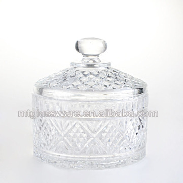 small crystal candy dish butter dish glass jar dome lid