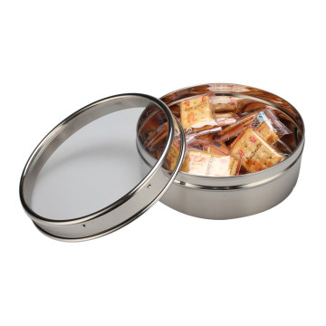 Stainless Steel Cookie Canister with Transparent Lid