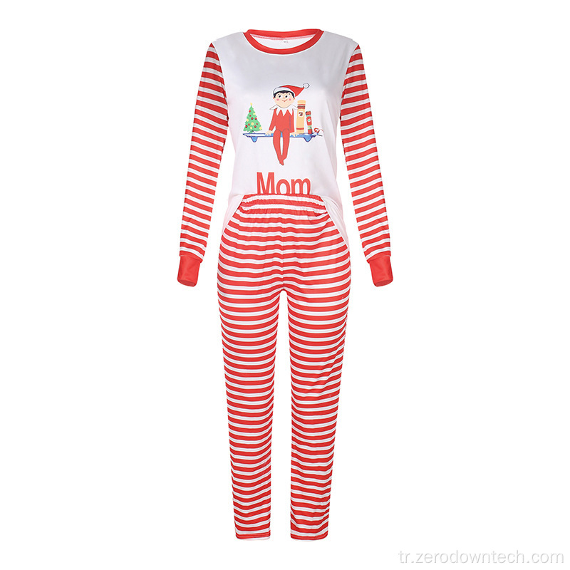 Mutlu Noeller Baskı Aile Noel Pijamaları