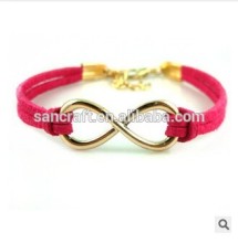 Top Popular Fashion Leather Bracelet,Delicate Handmade leather Bracelet,Charm Infinity Bracelet Wholesale