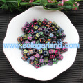 6x6MM Negro Mix Expression Face Beads Charms Espaciador suelto Square Cube Beads