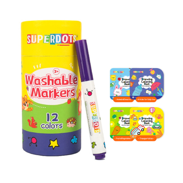Kids Coloring Pen Washable Ink Eco Safe Whiteboard Markers With Painting Books For Drawing