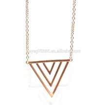 Gold Hollow Triangle Necklace Simple Thin Geometric Jewelry