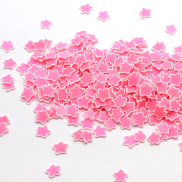 Venta al por mayor Mini Pink Star Soft Polymer Clay Slices 5mm 500g / Bag Kawaii Phone Case Rellenos Nail Sticker Bead