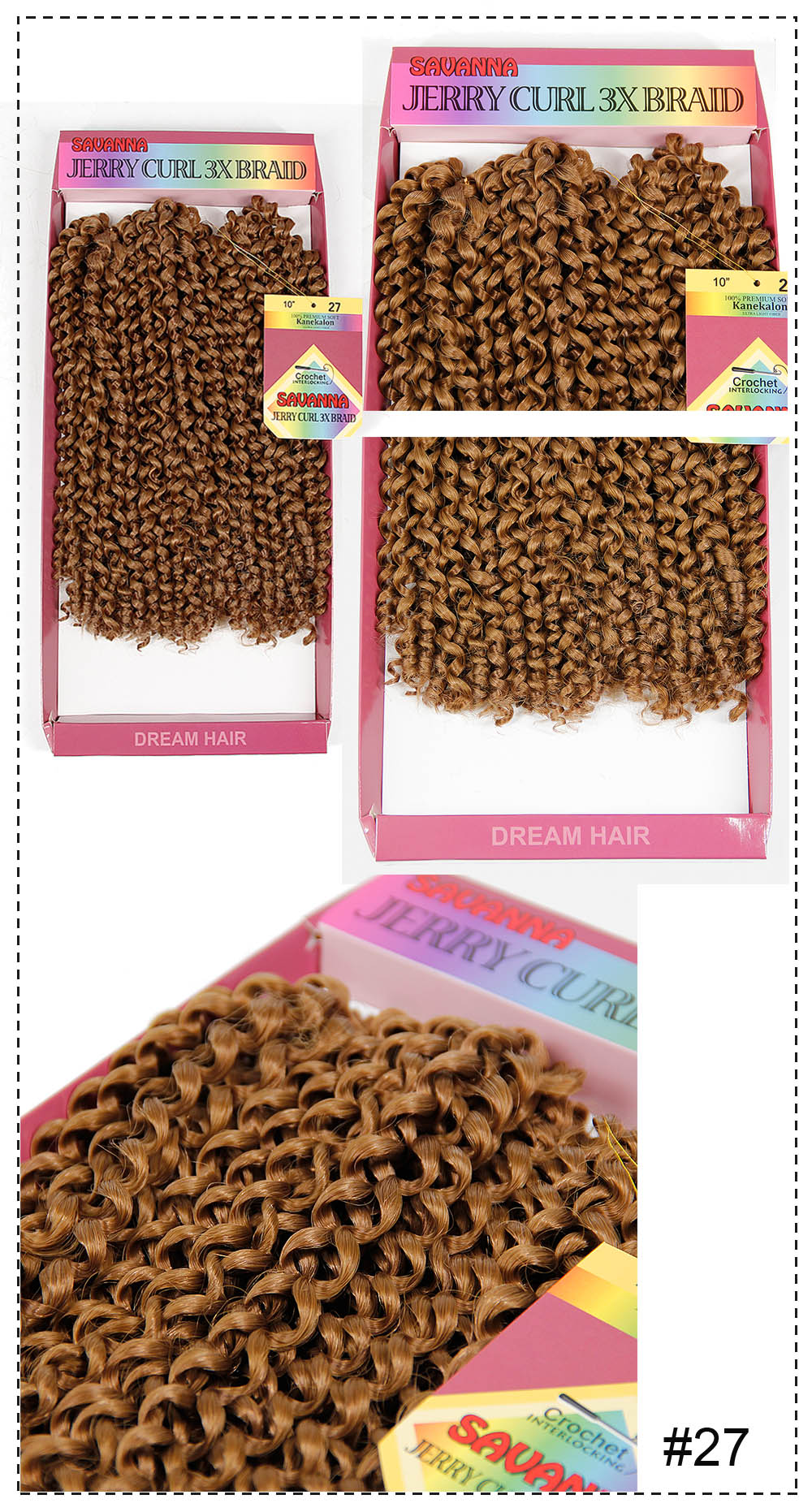 Synthetic Crochet Hair Jerry curly Hair Kinky Twist Braiding hair with Ombre Crochet Braid