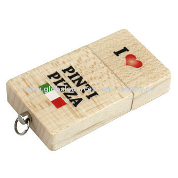 Custom wooden flash drive, PC, notebook and Macintosh with USB portNew
