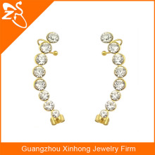 beautiful crystal ear cuffs, gold plated ear piercing, fashion ear ring for woman