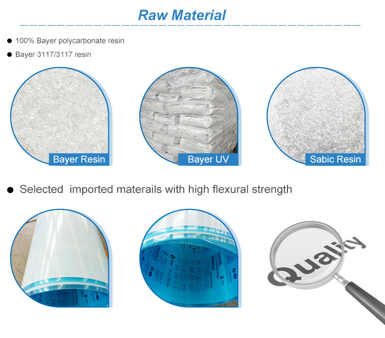 Fire Retardant Clear Lexan X-structure Polycarbonate Hollow Sheet