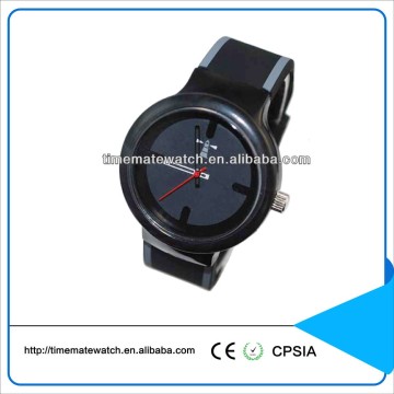 Big Dial Silicone Wristband Quartz Watch Slim Stone Quartz Watch