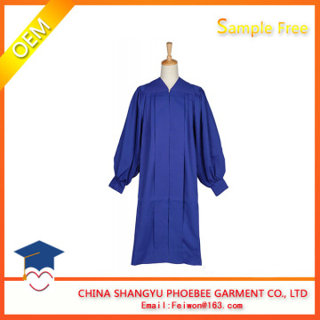 fluting church choir robe wholesale royal blue with made in china