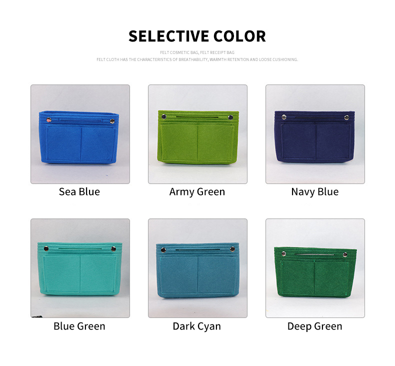 Wholesale Amazon Fashion Portable Bathroom Women Make Up Storage Bag Organizer Felt Toiletry Tote hanging Cosmetic Bag Travel