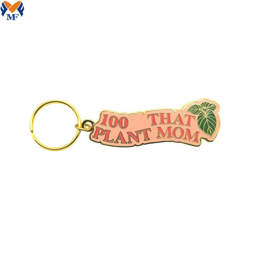 Promotional Gift Metal Plant Mom Enamel Keychain