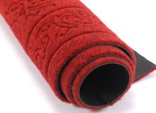 Embossed velour polyester floor mat with pattern