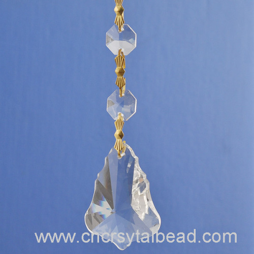 Wholesale clear fashion crystal drop of Octagon bead connected with gold bow-tie and pin