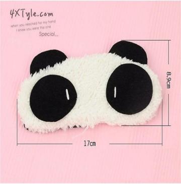 N182 panda-like furry eye mask for a good sleep