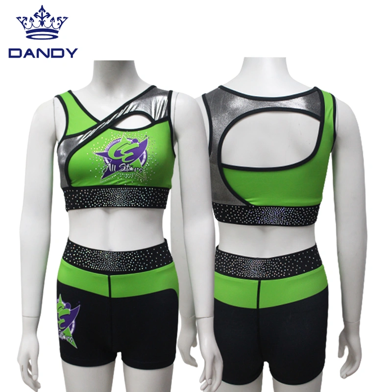 Dancing Practice Wear Rhinestones Sublimation Cheer Sport Bra and Skirt  Customized Girls Cheerleading Uniform - China Cheerleadering Uniform and Cheer  Dance Costumes price