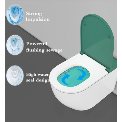 WC sospeso in ceramica senza serbatoio di forma rotonda