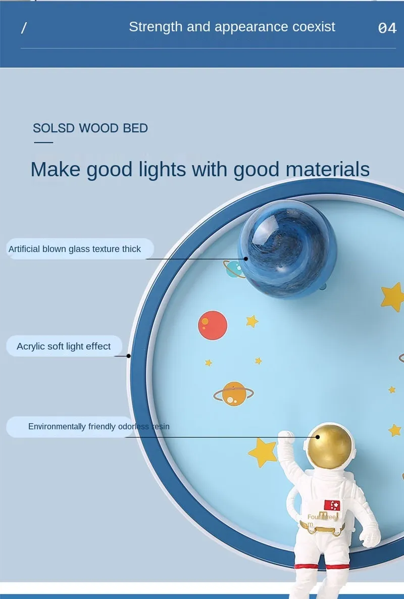 Children′s Room Bedroom LED Ceiling Light Dreamy Astronaut Planet Astronaut