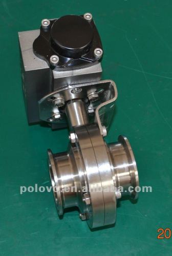 Pneumatic sanitary butterfly valve pneumatic valve