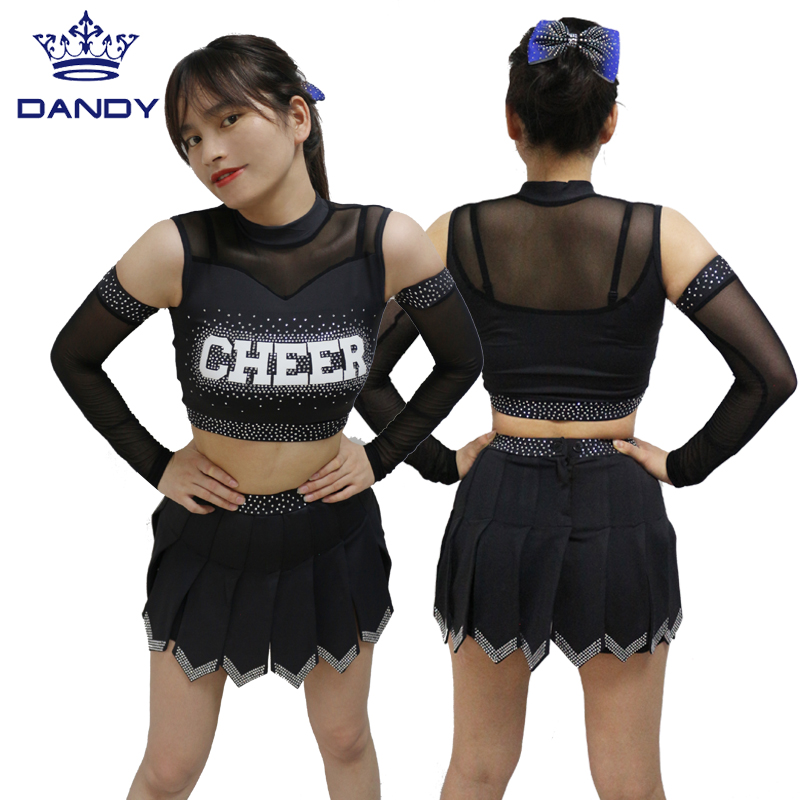 Zwarte cheerleader uniformen met alle sterren