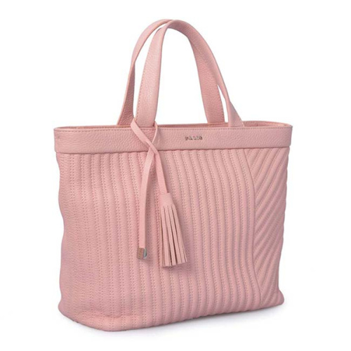 Borsa a spalla grande in pelle con cerniera rosa tote Wallace