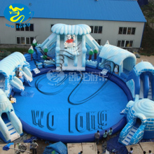 inflatable bouncer with water slide, giant inflatable water park