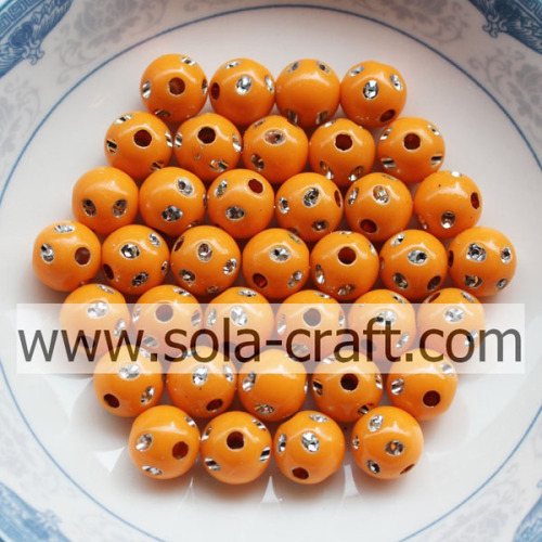 Orange Farbe Fabrikpreis Acryl Runde Disco Dot Perlen 5MM