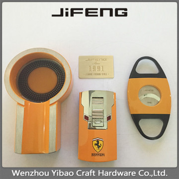 OEM cigar smoking set cigar ashtray, cigar lighter, cigar cutter