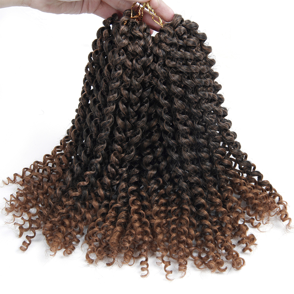 New Style 3pcs Jerry Curly 10inch 25cm 3X box Synthetic Crochet Braid Hair Extensions with closure for Afro Women