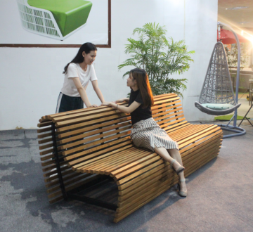 Luxury Teak Wood Outdoor Bench for Lounge in Burma