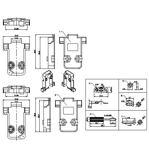 DBVR-XXX2 1 D-SUB HOODS NICKEL PLATING 45°TYPE,9PIN