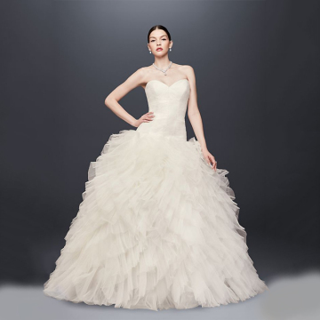 Truly Posen Tulle Plus Size Custom Made Wrapping Strapless Wedding Dress