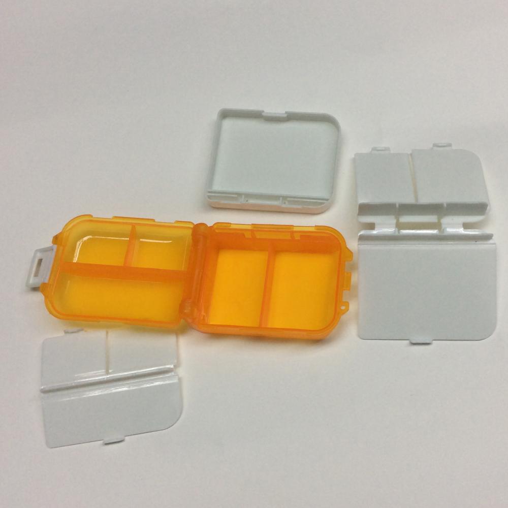 Plastic classified three-layer square pill case