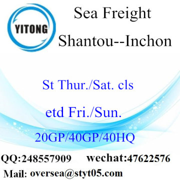 Shantou Port Sea Freight envío a Inchon