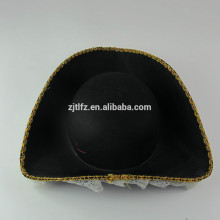 Black costume Tricorn Pirate Hat