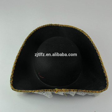 Black costume Tricorn Pirate Hat