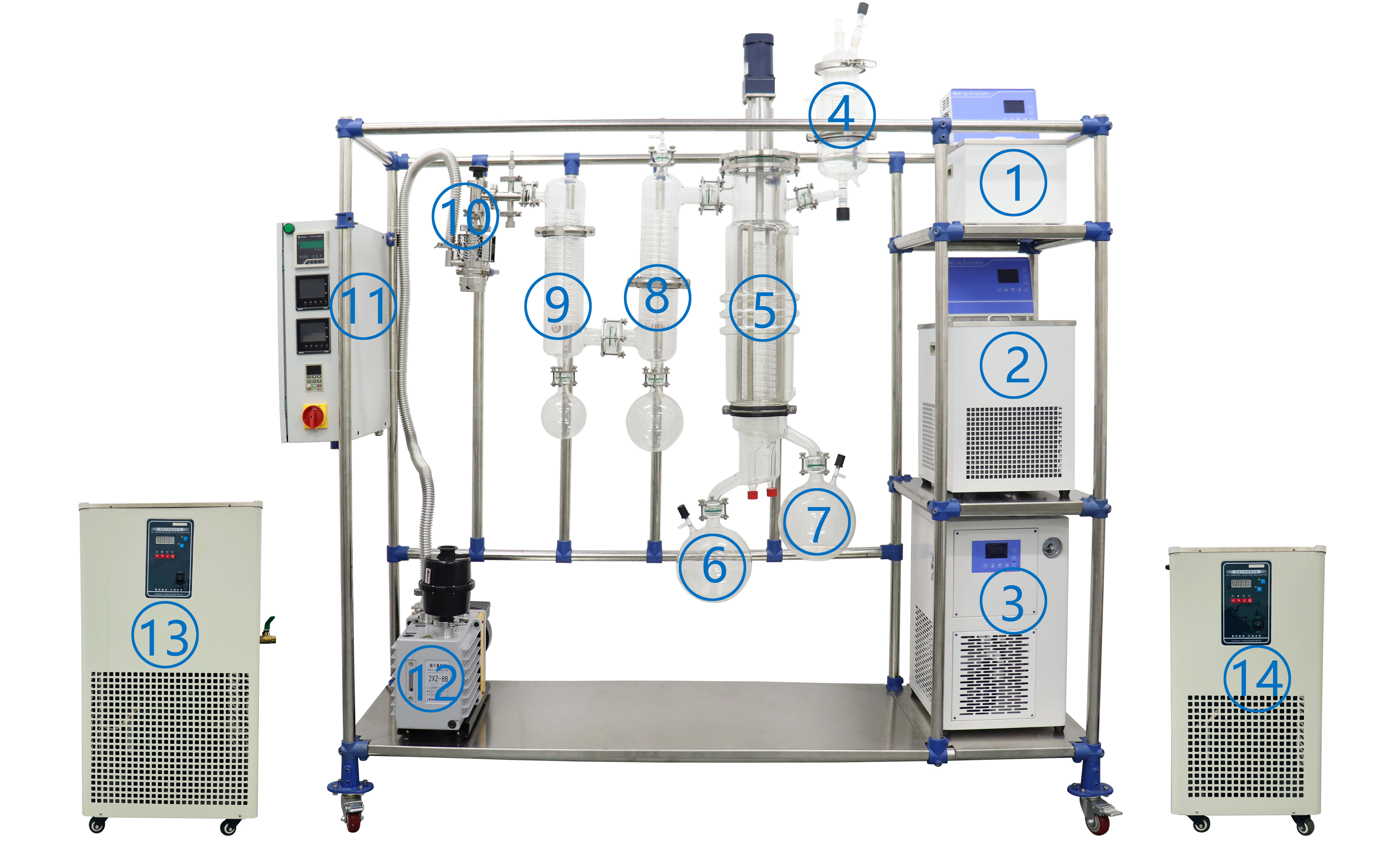 Turnkey Solution Process High Purification Cbd Oil Extraction Machine Glass Molecular Distillation Equipment