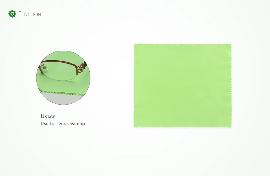 615X18 Microfiber Cleaning Soft Polishing Cloth Eyeglasses Opticl Glasses OEM Cloths Lightgreen