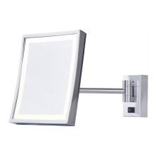 Single arm square fogless bathroom mirror