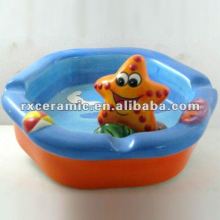 hand-painted ceramic ashtray -Star