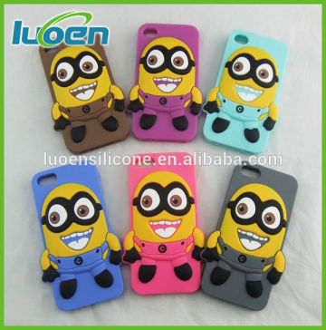 cute minion 3d silicone case for iphone 5s