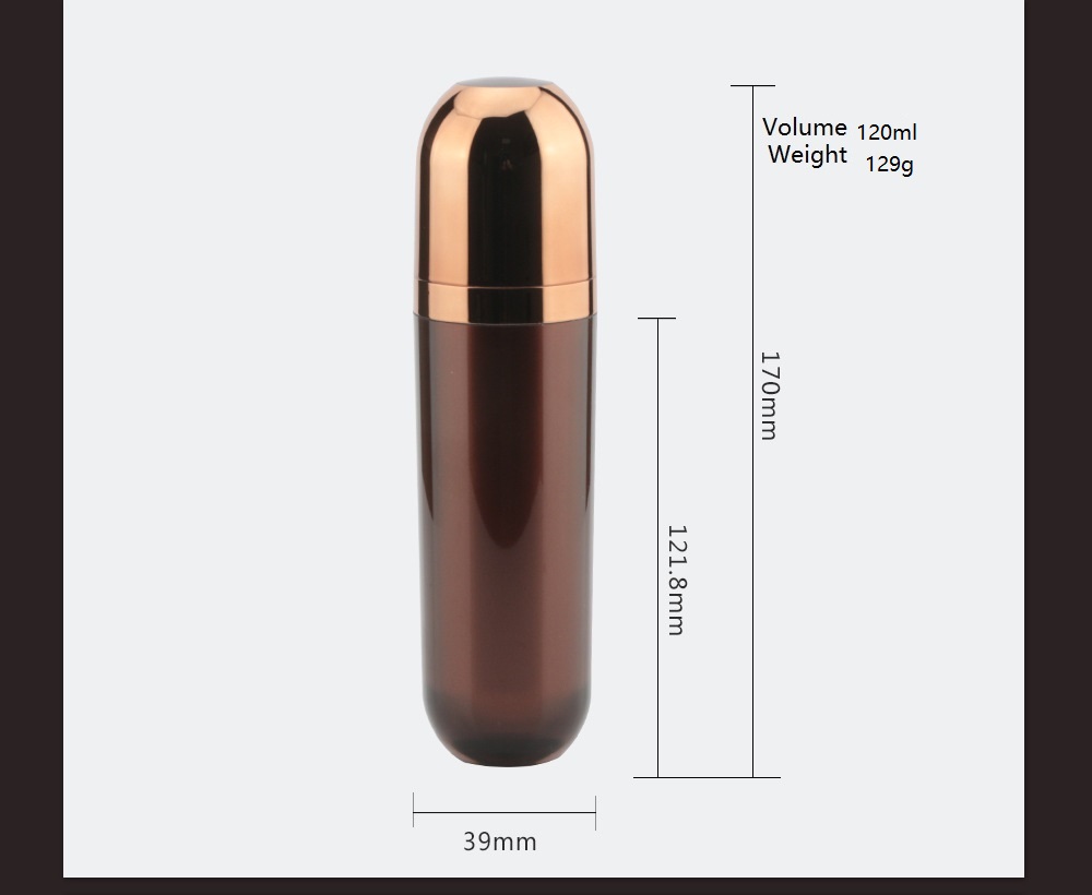 Acrylic brown pump sleeve electroplating acrylic lotion bottle