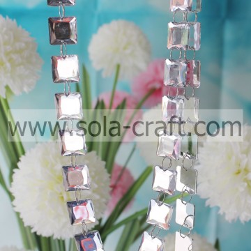 Newest Design Rose Color Cube Bead Chain Chandelier Garland