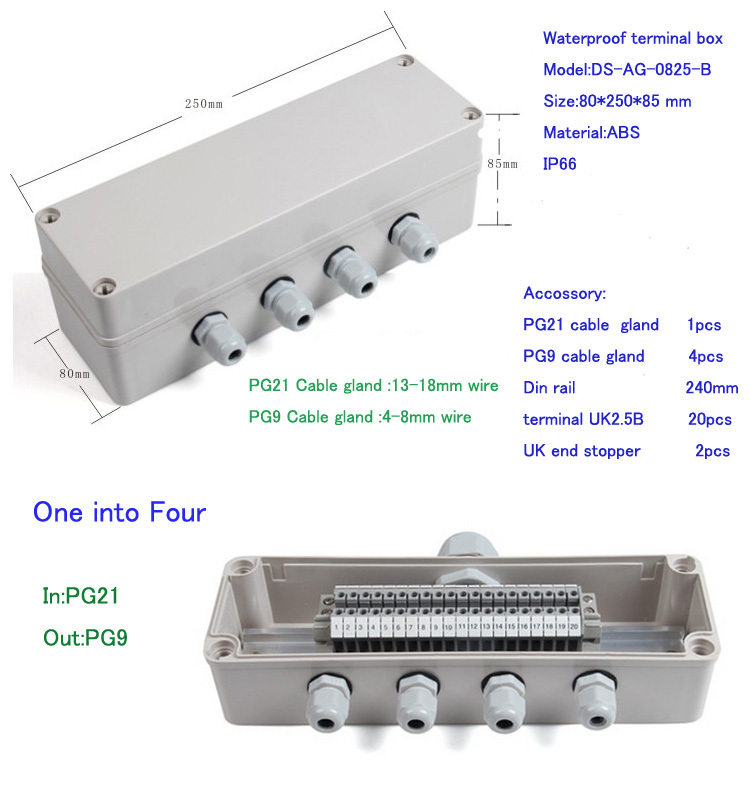 Manufacture Saip IP65 ABS waterproof Electrical solar module junction box