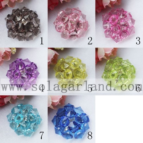 Handmade Acrylic Crystal Artificial Flower With Diamond Beads