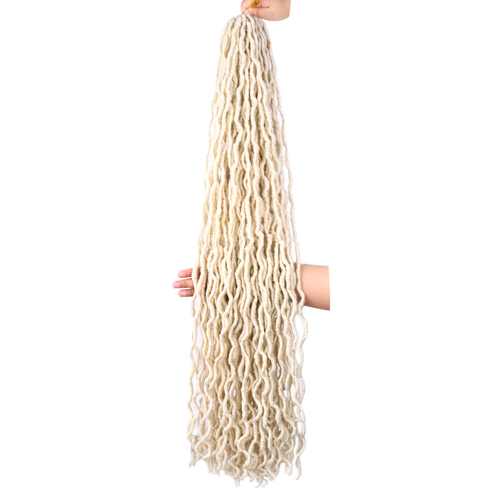 Hot sell Synthetic Gypsy Locs Extension Jumbo Braids Freetress Wavy Curly Crochet Braid Hair 36 inches  Goddess Faux Locs Hair