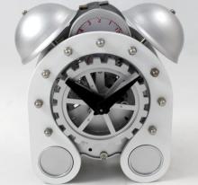 Silver Gear Desk Alarm Clock