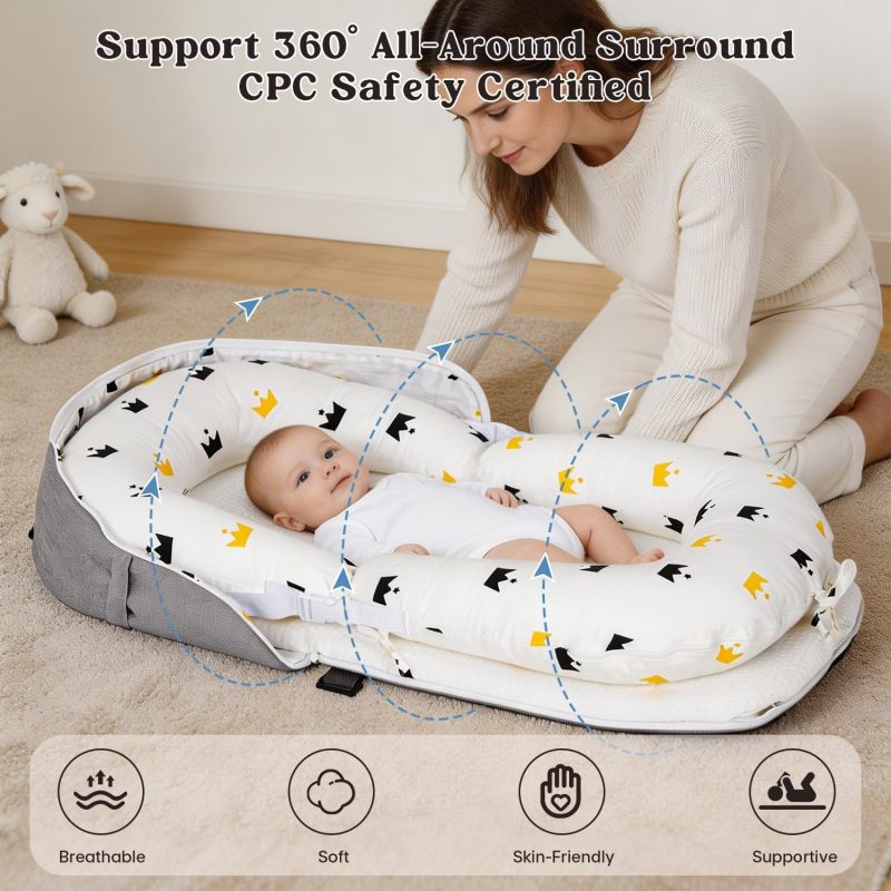 Portable Foldable Baby Lounger for Newborns