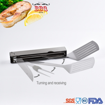 Multi functional stainless steel barbecue tools