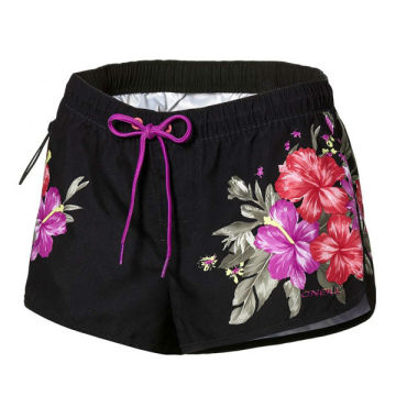 Girls Patterned Sexy Swimming Shorts with Sublimaiton Black
